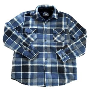 FREEDOM FOUNDRY SUPER PLUSH BUTTON DOWN FLEECE PLAID SHIRT JACKET MULTI SIZE L